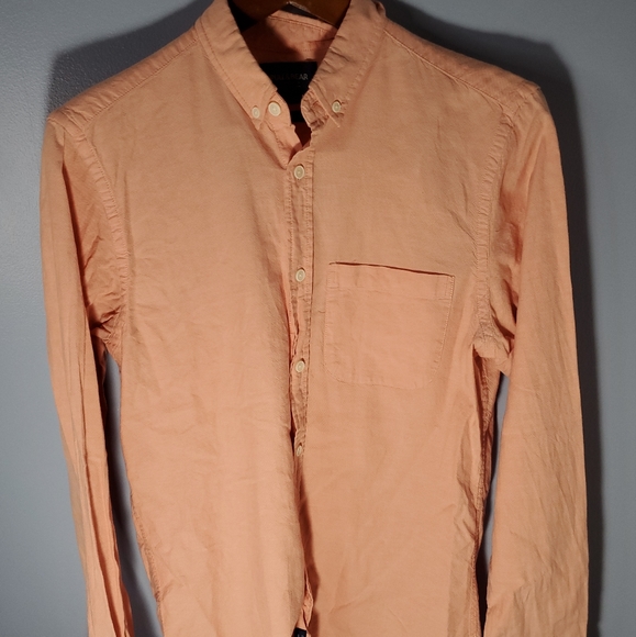 Pull & Bear Pink Button Shirt Made In Spain Men Size M - Picture 1 of 3